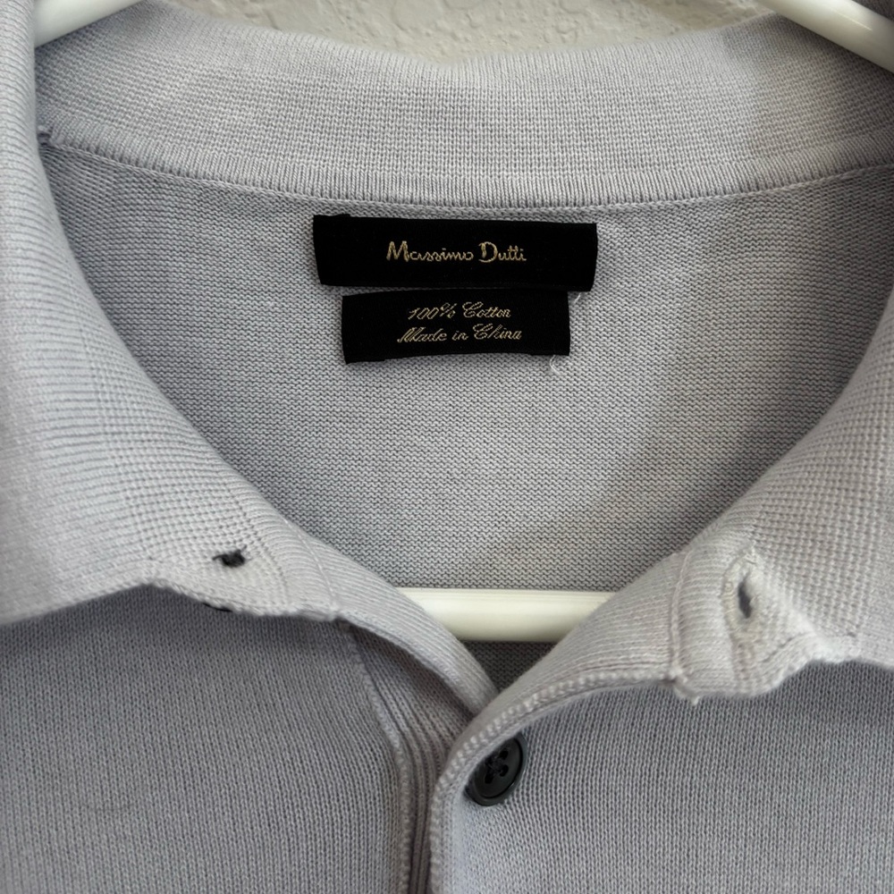 Massimo Dutti Light Gray Polo Shirt - Picture 3 of 4